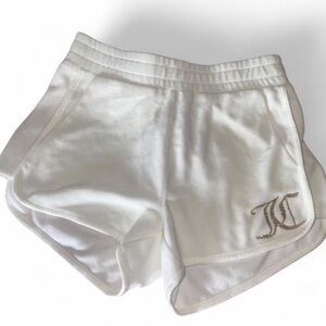 Juicy Couture White Athletic Shorts with Embellished JC Logo